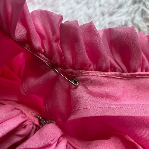 Vintage 60’s Square Dance Dress Swing Handmade Ruffle Pink Prairie Barbiecore - Picture 16 of 16